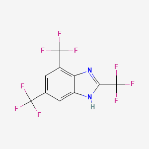 molecular formula C10H3F9N2 B574547 2,4,6-Tris(trifluoromethyl)-1H-benzimidazole CAS No. 185412-89-9