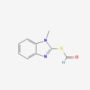 molecular formula C9H8N2OS B574548 S-(1-Methyl-1H-benzimidazol-2-yl) methanethioate CAS No. 173156-74-6
