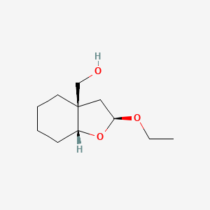 molecular formula C11H20O3 B574550 [(2S,3aR,7aR)-2-ethoxy-3,4,5,6,7,7a-hexahydro-2H-1-benzofuran-3a-yl]methanol CAS No. 182968-30-5