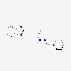 molecular formula C17H16N4OS B5745558 2-[(1-methyl-1H-benzimidazol-2-yl)thio]-N'-[(E)-phenylmethylidene]acetohydrazide 