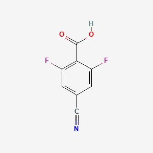 molecular formula C8H3F2NO2 B574566 4-氰基-2,6-二氟苯甲酸 CAS No. 181073-82-5