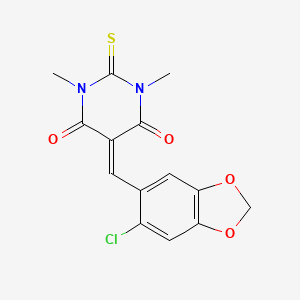 molecular formula C14H11ClN2O4S B5745663 5-[(6-chloro-1,3-benzodioxol-5-yl)methylidene]-1,3-dimethyl-2-thioxodihydropyrimidine-4,6(1H,5H)-dione 