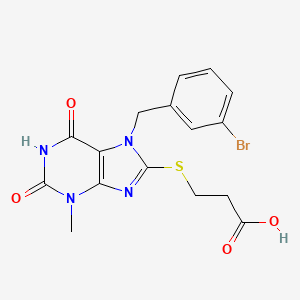 molecular formula C16H15BrN4O4S B5745881 3-{[7-(3-bromobenzyl)-3-methyl-2,6-dioxo-2,3,6,7-tetrahydro-1H-purin-8-yl]sulfanyl}propanoic acid 