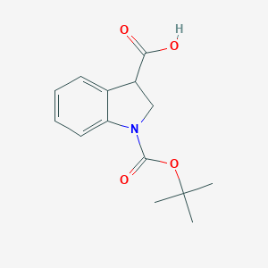 molecular formula C14H17NO4 B057459 1-(tert-Butoxycarbonyl)indoline-3-carboxylic acid CAS No. 177201-79-5