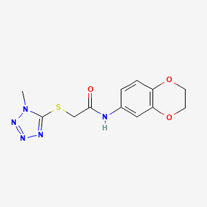 molecular formula C12H13N5O3S B5745940 N~1~-(2,3-DIHYDRO-1,4-BENZODIOXIN-6-YL)-2-[(1-METHYL-1H-1,2,3,4-TETRAAZOL-5-YL)SULFANYL]ACETAMIDE 