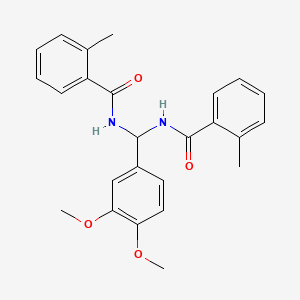 molecular formula C25H26N2O4 B5745997 N-((3,4-DIMETHOXYPHENYL)((2-METHYLBENZOYL)AMINO)METHYL)-2-METHYLBENZAMIDE CAS No. 303061-77-0