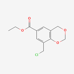 molecular formula C12H13ClO4 B574611 Ethyl 8-(chloromethyl)benzo-1,3-dioxan-6-carboxylate CAS No. 175205-83-1