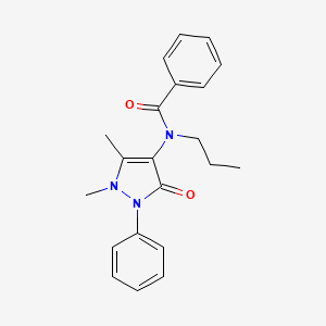 molecular formula C21H23N3O2 B5746116 N-(1,5-dimethyl-3-oxo-2-phenylpyrazol-4-yl)-N-propylbenzamide 