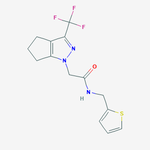 molecular formula C14H14F3N3OS B5746158 N-(thiophen-2-ylmethyl)-2-[3-(trifluoromethyl)-5,6-dihydrocyclopenta[c]pyrazol-1(4H)-yl]acetamide 