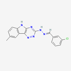 molecular formula C17H13ClN6 B5746182 N-[(E)-(3-chlorophenyl)methylideneamino]-8-methyl-5H-[1,2,4]triazino[5,6-b]indol-3-amine 