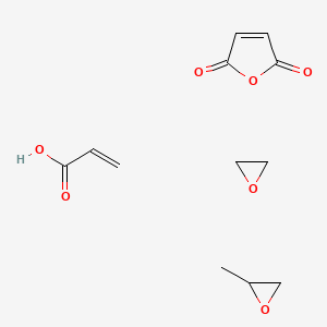 molecular formula C12H16O7 B574625 Furan-2,5-dione;2-methyloxirane;oxirane;prop-2-enoic acid CAS No. 178603-71-9