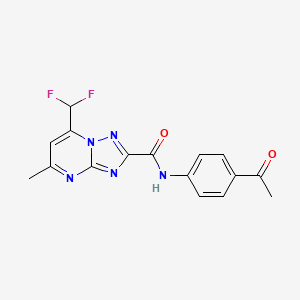 molecular formula C16H13F2N5O2 B5746260 N-(4-acetylphenyl)-7-(difluoromethyl)-5-methyl-[1,2,4]triazolo[1,5-a]pyrimidine-2-carboxamide 