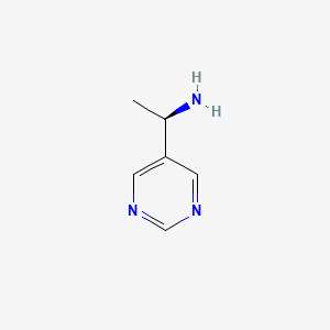 molecular formula C6H9N3 B574627 (R)-5-(1-Aminoethyl)pyrimidine CAS No. 179601-39-9