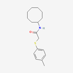 molecular formula C17H25NOS B5746292 N-cyclooctyl-2-(4-methylphenyl)sulfanylacetamide 