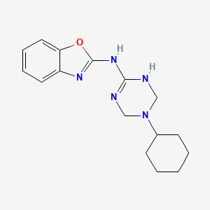 molecular formula C16H21N5O B5746436 N-(3-cyclohexyl-2,4-dihydro-1H-1,3,5-triazin-6-yl)-1,3-benzoxazol-2-amine 