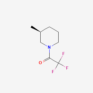 molecular formula C8H12F3NO B574648 PIPERIDINE, 3-METHYL-1-(TRIFLUOROACETYL)-, (S)- CAS No. 159651-11-3