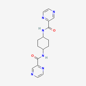 molecular formula C16H18N6O2 B5746517 N-[4-(PYRAZINE-2-AMIDO)CYCLOHEXYL]PYRAZINE-2-CARBOXAMIDE 
