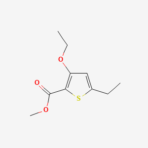molecular formula C10H14O3S B574653 Methyl 3-ethoxy-5-ethylthiophene-2-carboxylate CAS No. 181063-74-1