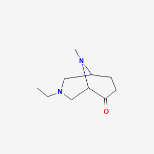 B574668 3-Ethyl-9-methyl-3,9-diazabicyclo[3.3.1]nonan-6-one CAS No. 161867-82-9