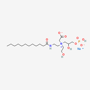 molecular formula C21H42N2NaO9P B574674 Sodium lauroampho PG-acetate phosphate CAS No. 193888-44-7