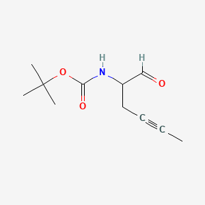 molecular formula C11H17NO3 B574677 Tert-butyl N-(1-oxohex-4-YN-2-YL)carbamate CAS No. 183500-62-1