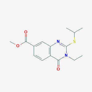 molecular formula C15H18N2O3S B5746834 METHYL 3-ETHYL-2-(ISOPROPYLSULFANYL)-4-OXO-3,4-DIHYDRO-7-QUINAZOLINECARBOXYLATE 