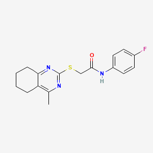 molecular formula C17H18FN3OS B5746946 N-(4-fluorophenyl)-2-[(4-methyl-5,6,7,8-tetrahydroquinazolin-2-yl)sulfanyl]acetamide 