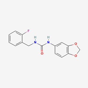 molecular formula C15H13FN2O3 B5746958 N-(1,3-BENZODIOXOL-5-YL)-N'-(2-FLUOROBENZYL)UREA 