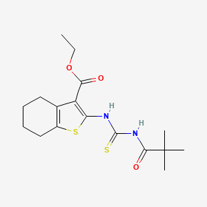 molecular formula C17H24N2O3S2 B5747100 ETHYL 2-({[(2,2-DIMETHYLPROPANOYL)AMINO]CARBOTHIOYL}AMINO)-4,5,6,7-TETRAHYDRO-1-BENZOTHIOPHENE-3-CARBOXYLATE 