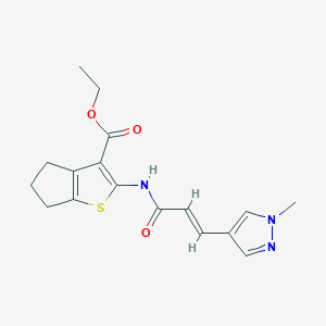 molecular formula C17H19N3O3S B5747230 ETHYL 2-{[(E)-3-(1-METHYL-1H-PYRAZOL-4-YL)-2-PROPENOYL]AMINO}-5,6-DIHYDRO-4H-CYCLOPENTA[B]THIOPHENE-3-CARBOXYLATE 
