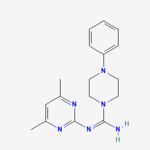 molecular formula C17H22N6 B5747319 N-(4,6-DIMETHYL-2-PYRIMIDINYL)-4-PHENYLTETRAHYDRO-1(2H)-PYRAZINECARBOXIMIDAMIDE 