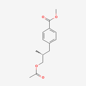 molecular formula C14H18O4 B574735 Methyl 4-[(2R)-3-acetoxy-2-methylpropyl]benzoate CAS No. 173065-76-4