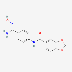 molecular formula C15H13N3O4 B5747442 N-[4-[(Z)-N'-hydroxycarbamimidoyl]phenyl]-1,3-benzodioxole-5-carboxamide 