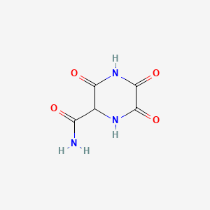molecular formula C5H5N3O4 B574746 3,5,6-Trioxopiperazine-2-carboxamide CAS No. 179754-47-3