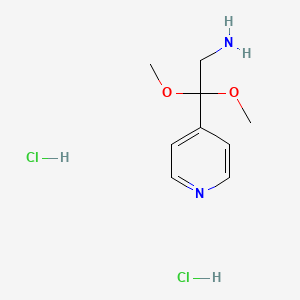 molecular formula C9H16Cl2N2O2 B574747 beta,beta-Dimethoxy-4-pyridineethaneamine dihydrochloride CAS No. 167897-36-1