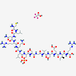 molecular formula C63H113N22O25PS B574749 H-Cys-Leu-Asn-Arg-Gln-Leu-Ser(PO3H2)-Ser-Gly-Val-Ser-Glu-Ile-Arg-OH.TFA CAS No. 165245-21-6