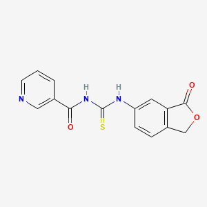 molecular formula C15H11N3O3S B5747562 N-[(3-oxo-1H-2-benzofuran-5-yl)carbamothioyl]pyridine-3-carboxamide 