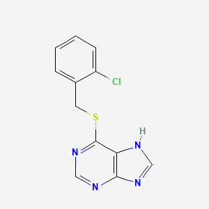 molecular formula C12H9ClN4S B5747646 Purine, 6-((o-chlorobenzyl)thio)- CAS No. 5069-68-1