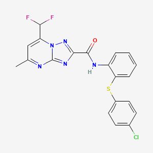 molecular formula C20H14ClF2N5OS B5747684 N-{2-[(4-CHLOROPHENYL)SULFANYL]PHENYL}-7-(DIFLUOROMETHYL)-5-METHYL-[1,2,4]TRIAZOLO[1,5-A]PYRIMIDINE-2-CARBOXAMIDE 