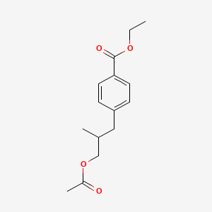 molecular formula C15H20O4 B574773 Ethyl 4-(3-acetoxy-2-methylpropyl)benzoate CAS No. 186344-90-1