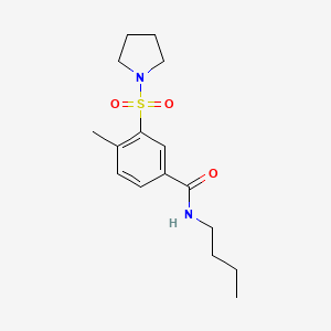 molecular formula C16H24N2O3S B5747774 N-BUTYL-4-METHYL-3-(PYRROLIDINE-1-SULFONYL)BENZAMIDE 