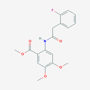 molecular formula C18H18FNO5 B5748272 METHYL 2-{[2-(2-FLUOROPHENYL)ACETYL]AMINO}-4,5-DIMETHOXYBENZOATE 