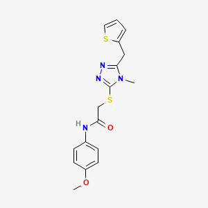 molecular formula C17H18N4O2S2 B5748437 N-(4-METHOXYPHENYL)-2-{[4-METHYL-5-(2-THIENYLMETHYL)-4H-1,2,4-TRIAZOL-3-YL]SULFANYL}ACETAMIDE 