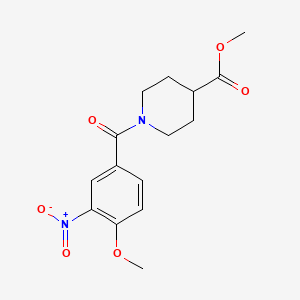 molecular formula C15H18N2O6 B5748466 Methyl 1-[(4-methoxy-3-nitrophenyl)carbonyl]piperidine-4-carboxylate 