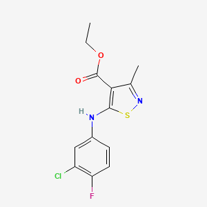 molecular formula C13H12ClFN2O2S B5748566 ETHYL 5-(3-CHLORO-4-FLUOROANILINO)-3-METHYL-4-ISOTHIAZOLECARBOXYLATE 
