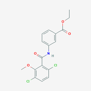 molecular formula C17H15Cl2NO4 B5748581 ETHYL 3-(3,6-DICHLORO-2-METHOXYBENZAMIDO)BENZOATE 