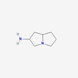 molecular formula C7H14N2 B574865 Hexahydro-1H-pyrrolizin-2-amine CAS No. 170442-11-2