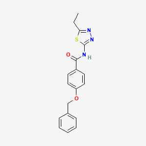 molecular formula C18H17N3O2S B5748704 N-(5-ethyl-1,3,4-thiadiazol-2-yl)-4-phenylmethoxybenzamide 
