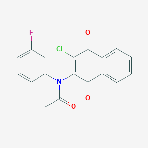 molecular formula C18H11ClFNO3 B5748732 N-(3-chloro-1,4-dioxonaphthalen-2-yl)-N-(3-fluorophenyl)acetamide 