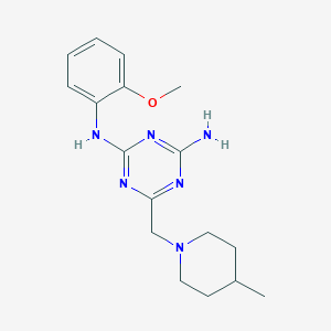 molecular formula C17H24N6O B5748883 N-(2-methoxyphenyl)-6-[(4-methylpiperidin-1-yl)methyl]-1,3,5-triazine-2,4-diamine 
